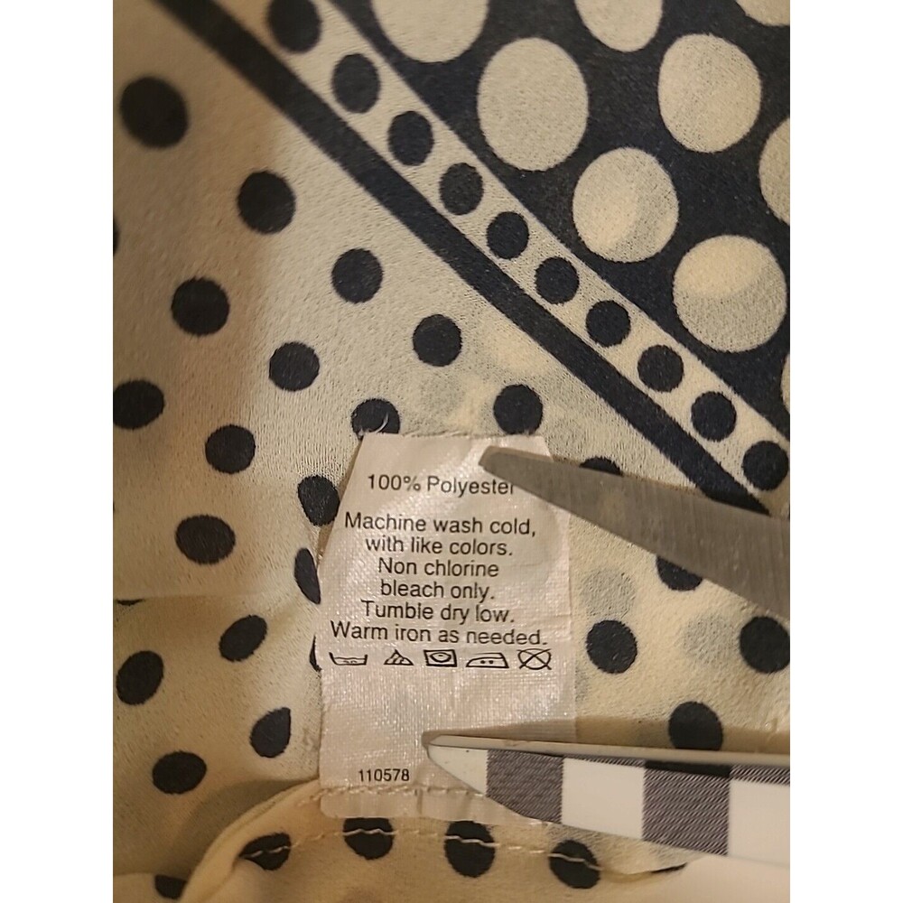 J Crew Cream Black Polka Dot Semi Sheer Sleeveless Blouse 1/4 Button Up Size 4 - Picture 7 of 9